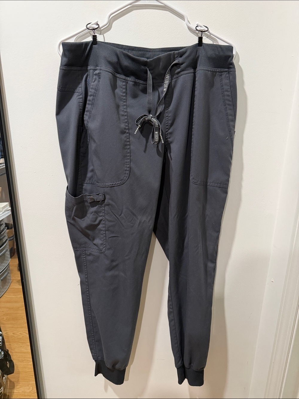 Pewter gray scrub Jogger Pants with Drawstring
